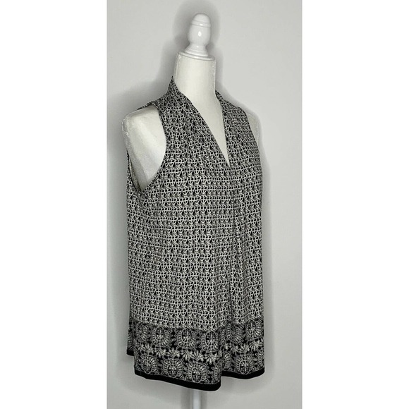 MAX STUDIO Black White Sleeveless Blouse Small - Picture 1 of 8